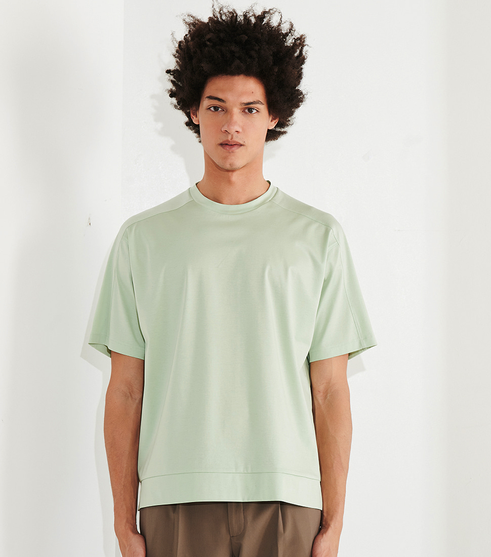 Silket Round Short Sleeve Overfit T-shirt DBMTOTS2103